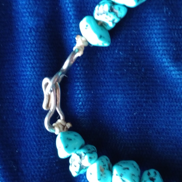 Vintage Turquoise Nugget & Coral Necklace 17.5" Long - Picture 4 of 15